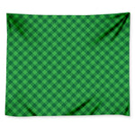 Irish Green Buffalo Plaid Print Tapestry
