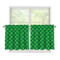 Irish Green Buffalo Plaid Print Tier Curtains