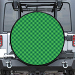 Irish Green Buffalo Plaid Print Tire Cover