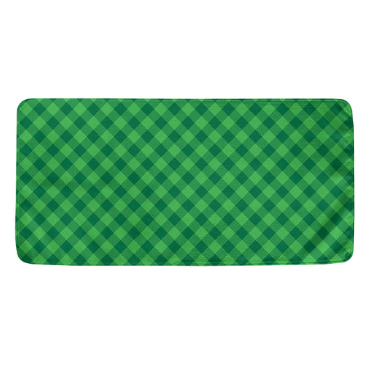 Irish Green Buffalo Plaid Print Towel