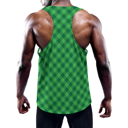 Irish Green Buffalo Plaid Print Training Tank Top