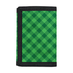 Irish Green Buffalo Plaid Print Trifold Wallet
