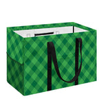 Irish Green Buffalo Plaid Print Utility Tote Bag