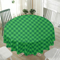 Irish Green Buffalo Plaid Print Waterproof Round Tablecloth