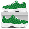 Irish Green Buffalo Plaid Print White Chunky Shoes