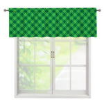 Irish Green Buffalo Plaid Print Window Valance