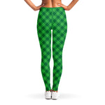 Irish Green Buffalo Plaid Print Women's Leggings