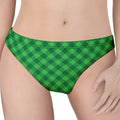Irish Green Buffalo Plaid Print Women's Thong