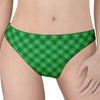 Irish Green Buffalo Plaid Print Women's Thong