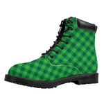 Irish Green Buffalo Plaid Print Work Boots