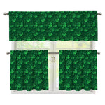 Irish Leaf St. Patrick's Day Print 3 Piece Kitchen Curtains