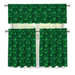Irish Leaf St. Patrick's Day Print 3 Piece Kitchen Curtains
