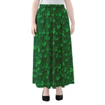 Irish Leaf St. Patrick's Day Print Chiffon Maxi Skirt