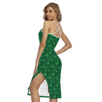 Irish Leaf St. Patrick's Day Print Cross Back Cami Dress