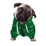 Irish Leaf St. Patrick's Day Print Dog Zip Up Hoodie