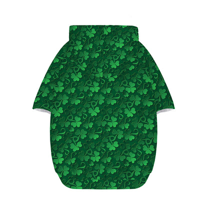 Irish Leaf St. Patrick's Day Print Dog Zip Up Hoodie