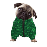 Irish Leaf St. Patrick's Day Print Dog Zip Up Jacket