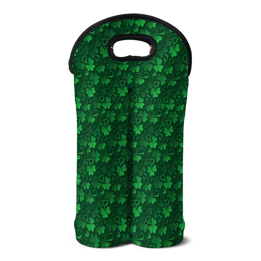 Irish Leaf St. Patrick's Day Print Double Neoprene Wine Tote