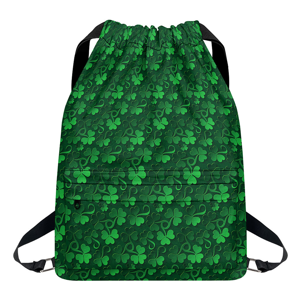 Irish Leaf St. Patrick's Day Print Drawstring Backpack