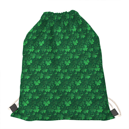Irish Leaf St. Patrick's Day Print Drawstring Bag