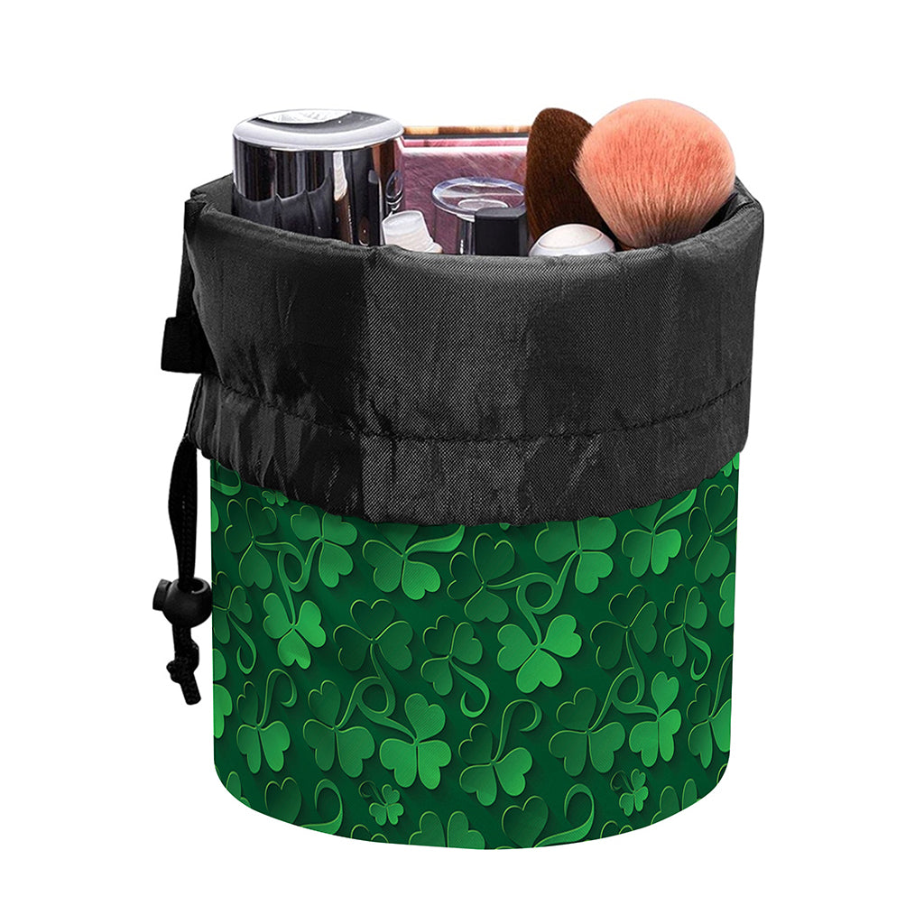 Irish Leaf St. Patrick's Day Print Drawstring Makeup Bag