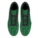 Irish Leaf St. Patrick's Day Print High Top Leather Sneakers