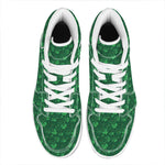 Irish Leaf St. Patrick's Day Print High Top Leather Sneakers