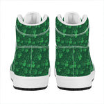 Irish Leaf St. Patrick's Day Print High Top Leather Sneakers