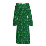 Irish Leaf St. Patrick's Day Print Hooded Bathrobe