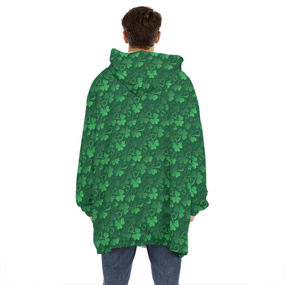 Irish Leaf St. Patrick's Day Print Hoodie Blanket