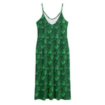 Irish Leaf St. Patrick's Day Print Jersey Midi Cami Dress