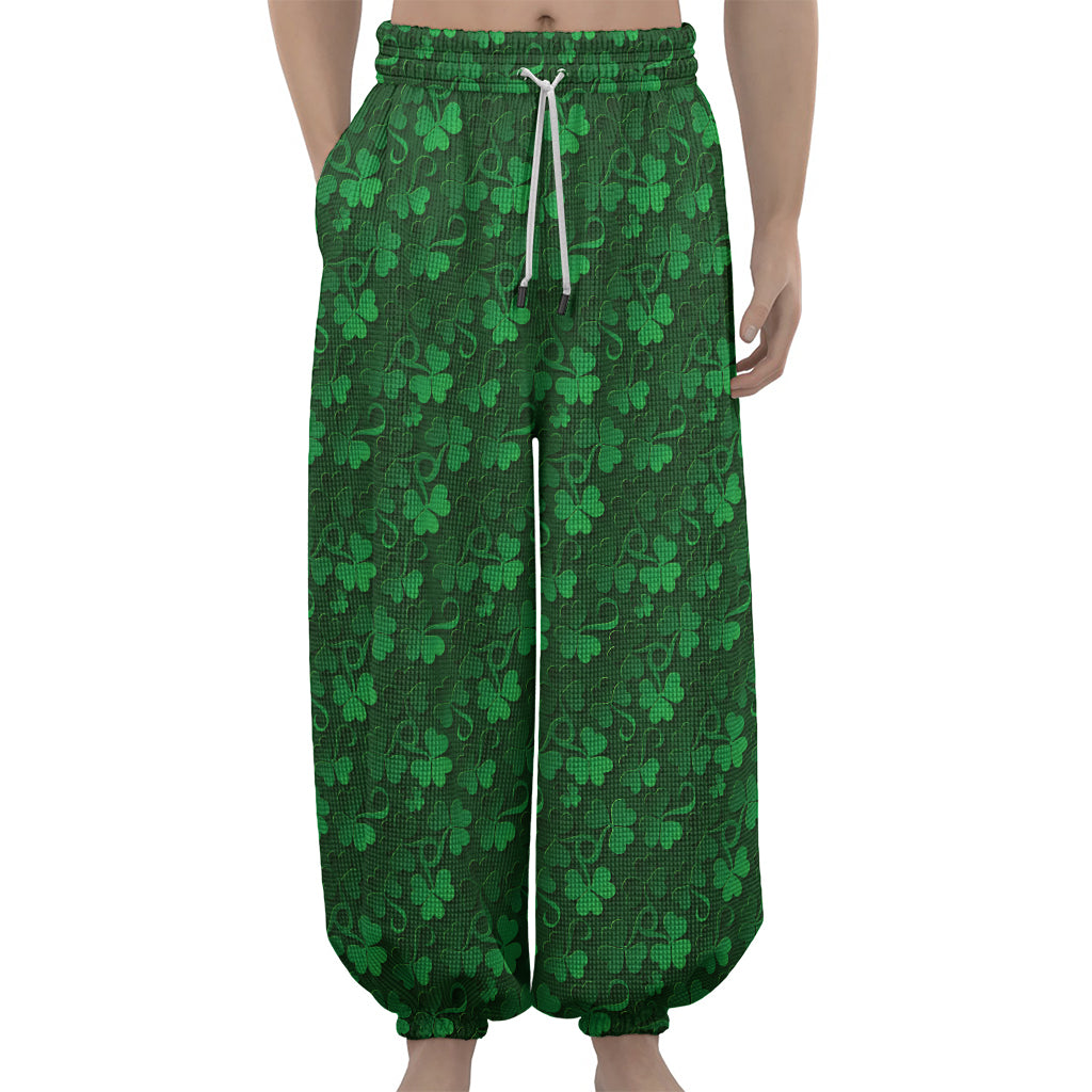 Irish Leaf St. Patrick's Day Print Lantern Pants
