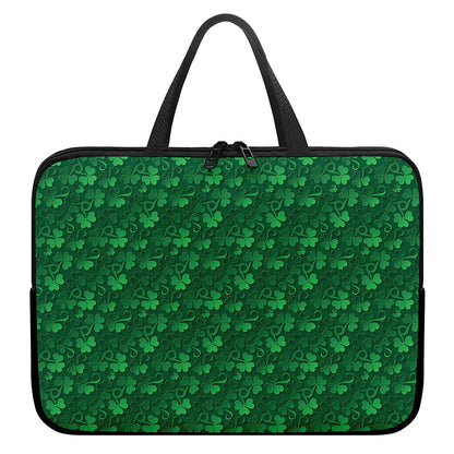 Irish Leaf St. Patrick's Day Print Laptop Sleeve With Handle