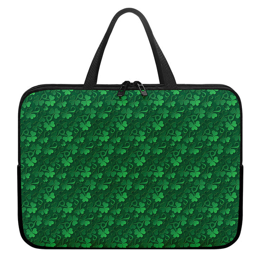 Irish Leaf St. Patrick's Day Print Laptop Sleeve With Handle