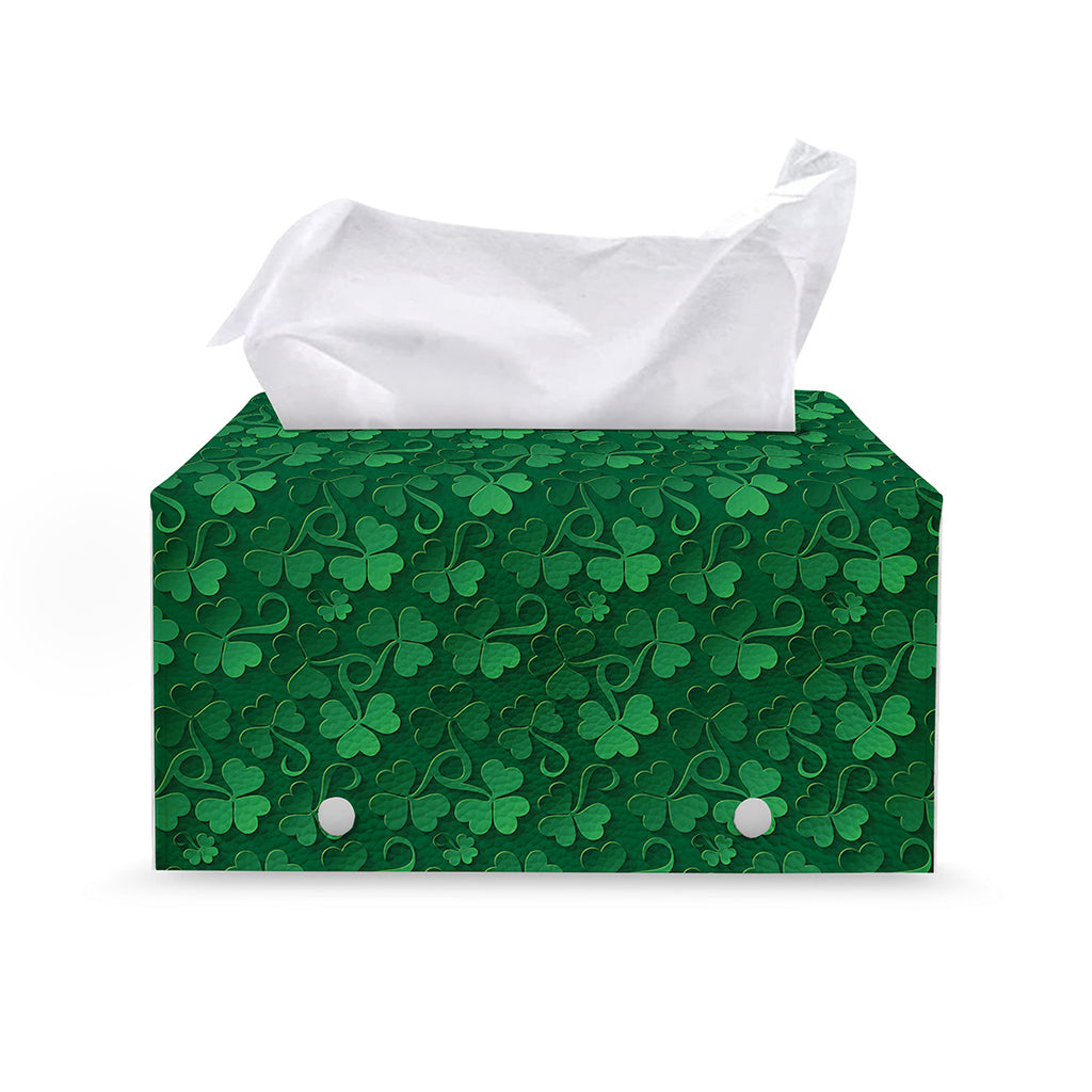 Irish Leaf St. Patrick's Day Print Leather Tissue Box Cover