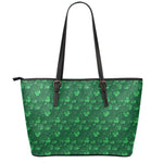 Irish Leaf St. Patrick's Day Print Leather Tote Bag