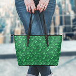 Irish Leaf St. Patrick's Day Print Leather Tote Bag