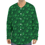 Irish Leaf St. Patrick's Day Print Long Sleeve Baseball Jersey