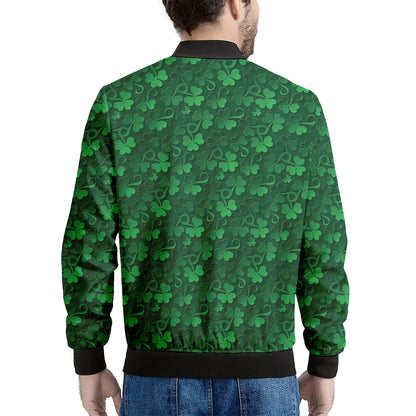 Irish Leaf St. Patrick's Day Print Men's Bomber Jacket