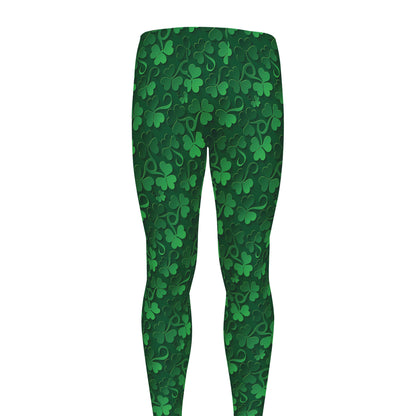 Irish Leaf St. Patrick's Day Print Men's leggings