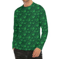 Irish Leaf St. Patrick's Day Print Men's Long Sleeve Rash Guard