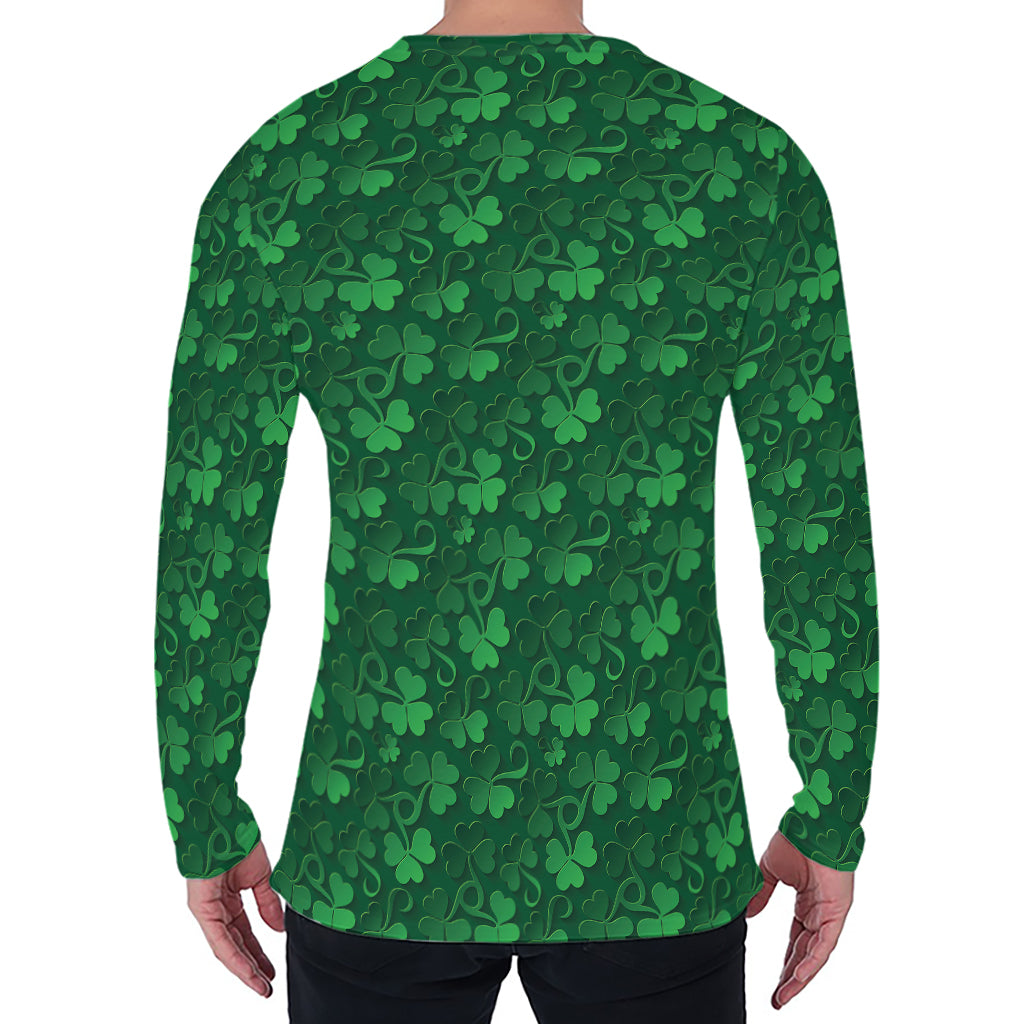 Irish Leaf St. Patrick's Day Print Men's Long Sleeve T-Shirt