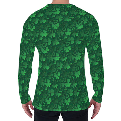 Irish Leaf St. Patrick's Day Print Men's Long Sleeve T-Shirt