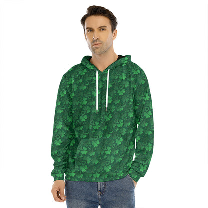 Irish Leaf St. Patrick's Day Print Men's Velvet Pullover Hoodie
