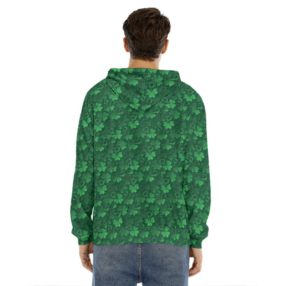 Irish Leaf St. Patrick's Day Print Men's Velvet Pullover Hoodie