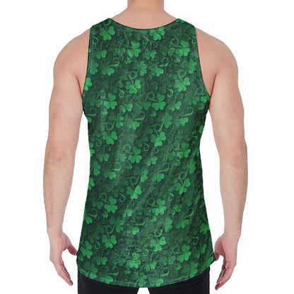 Irish Leaf St. Patrick's Day Print Men's Velvet Tank Top