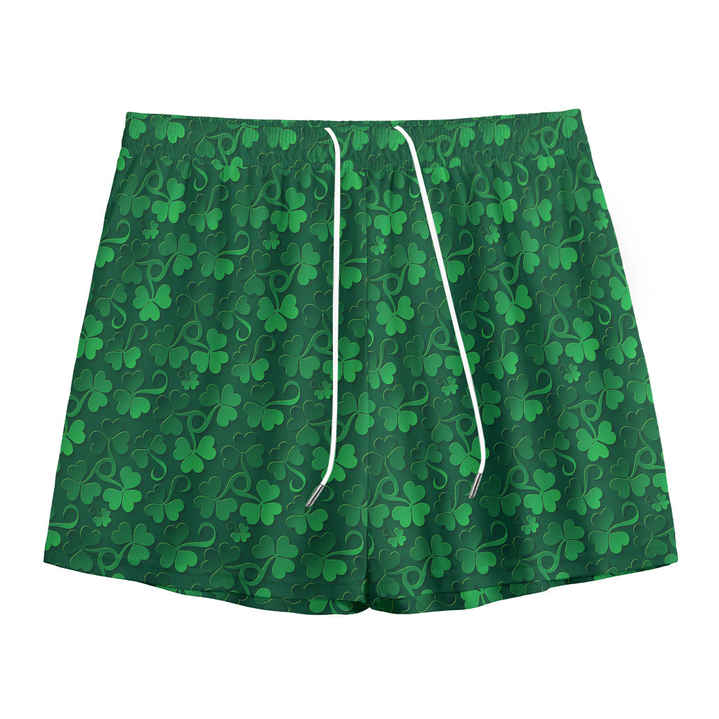 Irish Leaf St. Patrick's Day Print Mesh Shorts