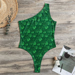 Irish Leaf St. Patrick's Day Print One Shoulder Bodysuit