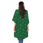 Irish Leaf St. Patrick's Day Print Open Front Beach Cover Up