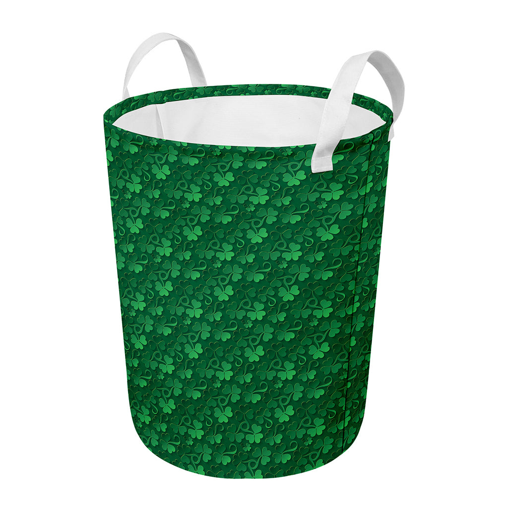 Irish Leaf St. Patrick's Day Print Round Laundry Basket